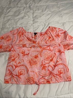 Talbot’s Floral Tie-Hem Blouse